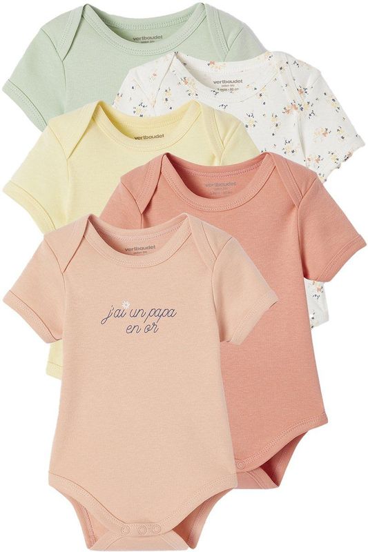 Set van 5 Rompertjes - Blauw - Korte Mouwen