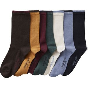 Set van 7 paar jongenssokken Oeko-Tex chocoladebruin