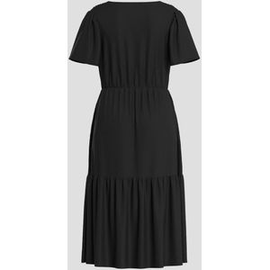 QS - Jurk - Zwart - 3/4 Lengte - V-hals - Gevoerde Zoom