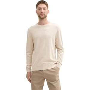 TOM TAILOR - 1039810 - Sweatshirt - Zand en Wit Gemengd