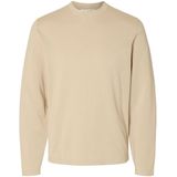 Selected Homme - SLHRAVI LS KNIT STRUCTURE CREW NECK - Trui - Beige - Regular Fit