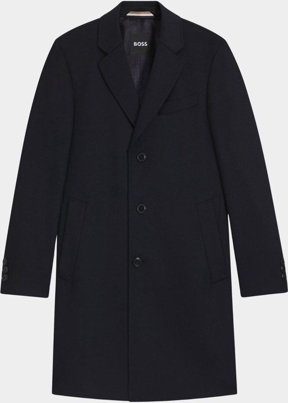 BOSS Black - H-Hyde-254 - Wollen Jas - Blauw