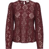 Bordeaux blouse met kant