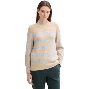 TOM TAILOR DENIM - Trui - Camel / Grijs Gemêleerd - Gebreide Truien