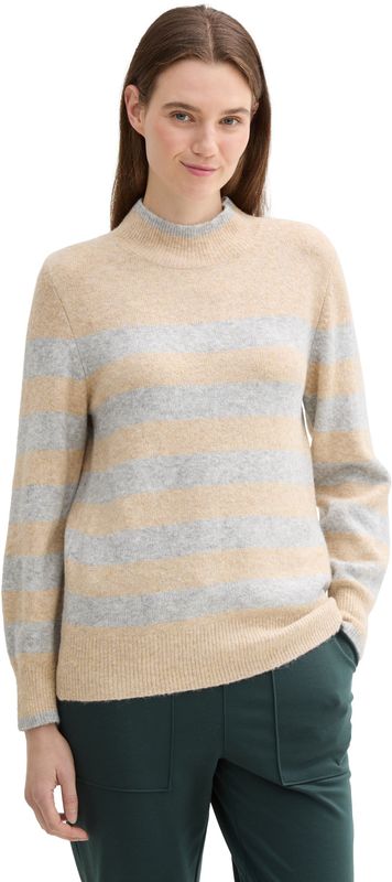 TOM TAILOR DENIM Trui  camel / grijs gemêleerd