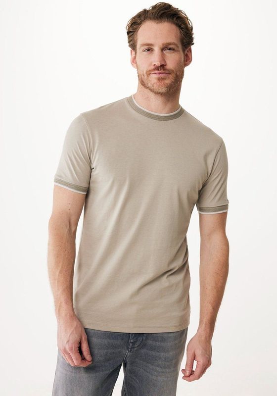 Mexx T-shirt Mercerised Cotton Taupe Heren - Maat S