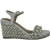 GIOSEPPO - Tigard - Espadrille Wedge Sandaal - Wit - 8,5 cm Sleehak
