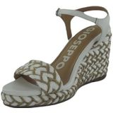 GIOSEPPO - Tigard - Espadrille Wedge Sandaal - Wit - 8,5 cm Sleehak