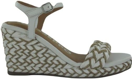 GIOSEPPO - Tigard - Espadrille Wedge Sandaal - Wit - 8,5 cm Sleehak