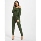 DEF - Overall - Dames - Zwart - 95% Katoen, 5% Elastaan, Versmallende Beensnede