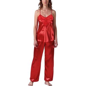 Vivisence - Pyjama Set - Rood - Satijn - Verstelbare Bandjes