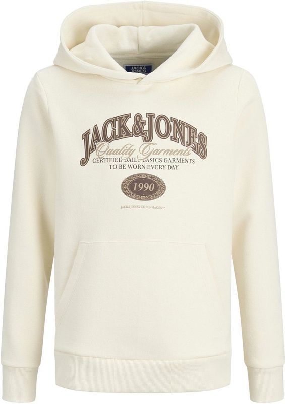 JACK&JONES - JJARI BRANDING SWEAT HOOD JNR - Wit - Jongens - Sweaters