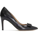 Kazar - Pumps - Zwart - Hoogwaardig Leer - Decoratieve Strikken