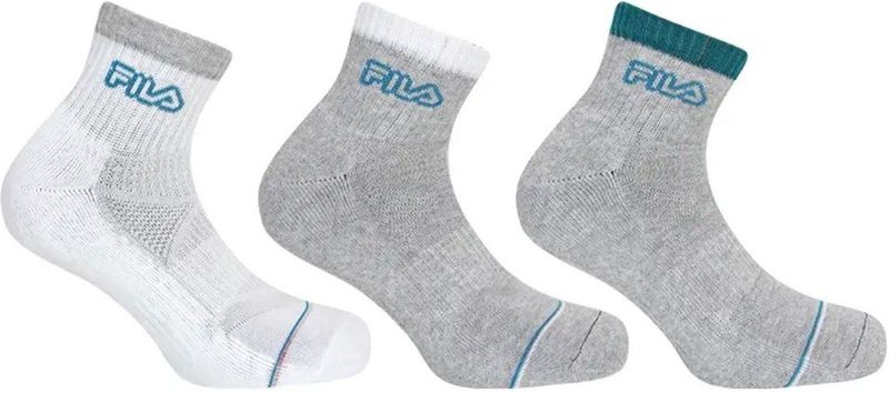 Fila - 3-pack - Sportsokken - Wit-Grijs