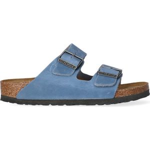 Birkenstock Arizona Slippers Dusty Blue Narrow-fit |  Blauw | Nubuck | Maat 42