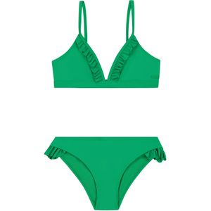 Shiwi Bikini set BLAKE FIXED TRIANGLE SET RUFFLE - tropisch groen - 122/128