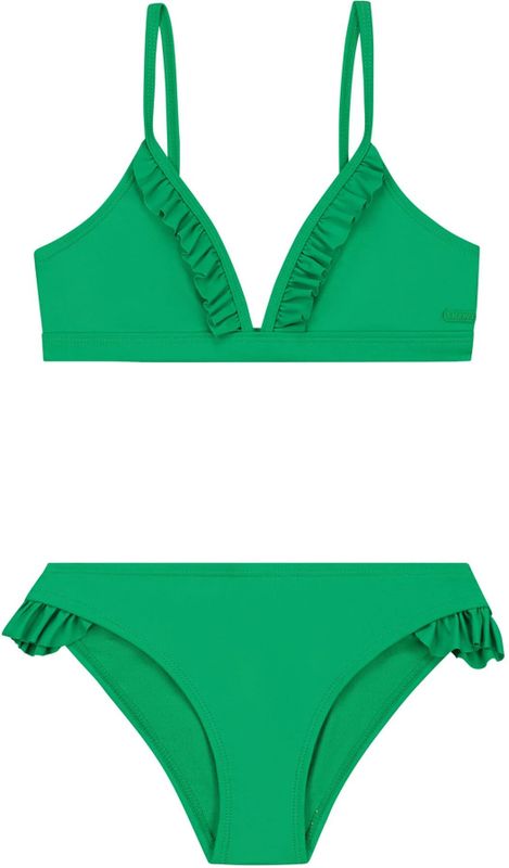 Shiwi Bikini set BLAKE FIXED TRIANGLE SET RUFFLE - tropisch groen - 122/128