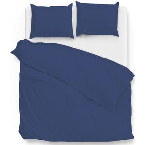 Zo!Home Dekbedovertrek satinado evening blue 260 x 200 220 cm + 2 slopen 60 x 70 cm