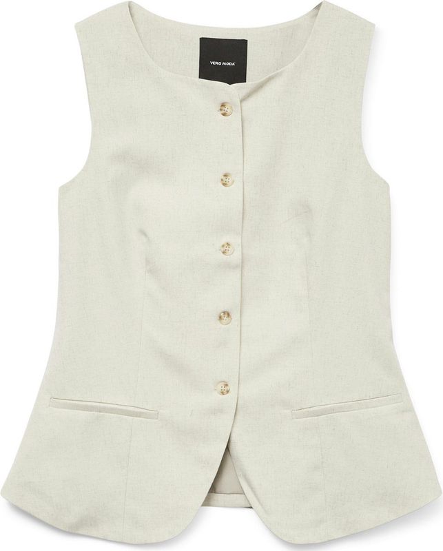 Vero Moda - Vmmikela Sl Long Waistcoat - Gilet - Birch/Melange As