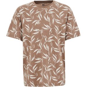 WE Fashion - T-shirt - Lichtbruin - Regular fit