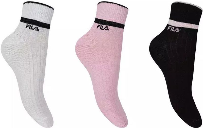 Fila - Thermosokken - Wit - 3-pack - Kwart - Sweet Pink