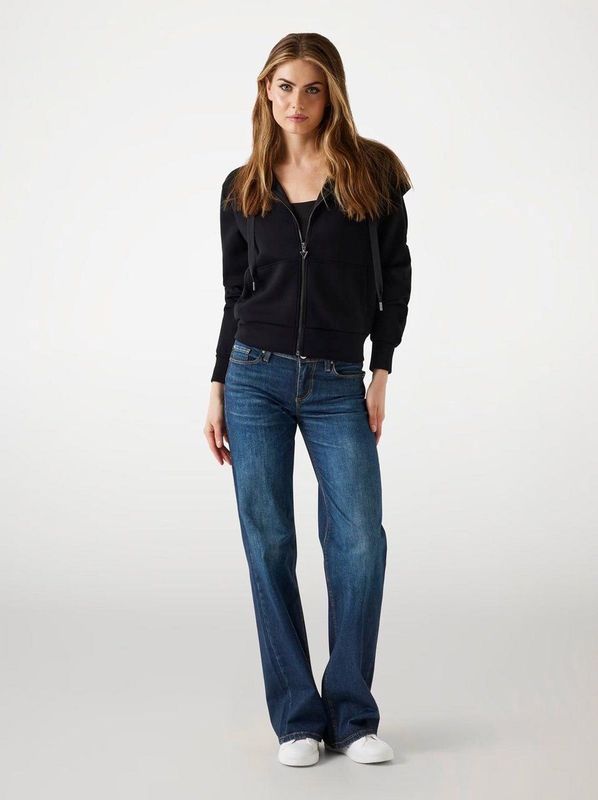 Guess - New Scuba - Dames Hoodie - Stretch Viscose - Met Capuchon en Ritssluiting