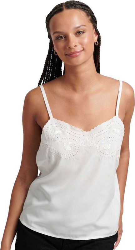 Superdry - Upspec Cami - Mouwloze Blouse - Relaxte Pasvorm - Geborduurde Details