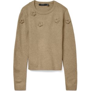 Vero Moda - Vmrose Ls O-neck Pullover - Gebreide Trui - Silver Mink - Dames