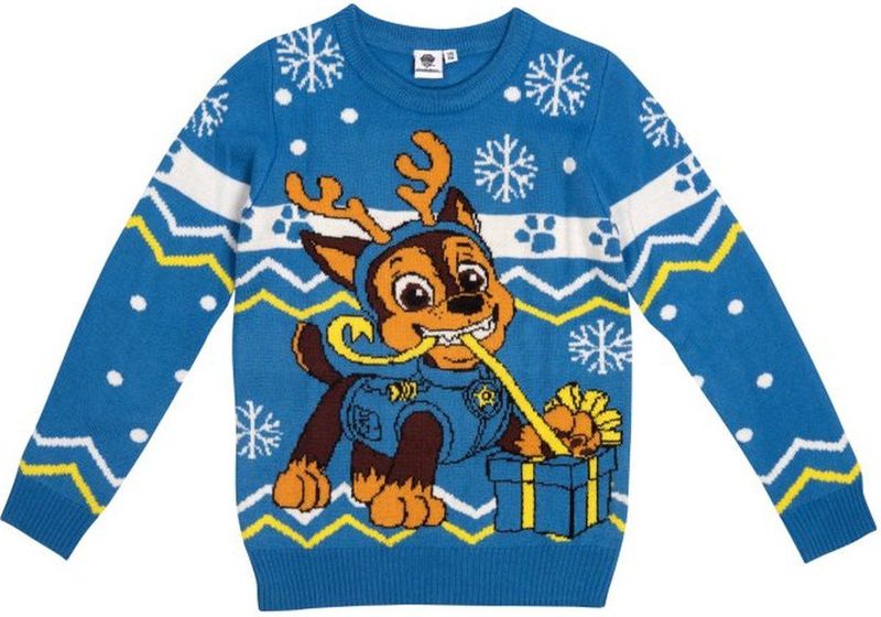 United Labels - Paw Patrol - Trui - Blauw - Chase - Gebreide Wintertrui