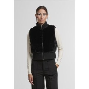 Urban Classics - Cropped Faux Fur - Mouwloos Jacket - Zwart