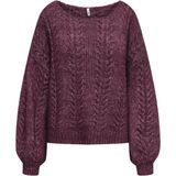 Only - Onlida Life Ls Cable Wide-neck - Trui - Cabernet/Melange