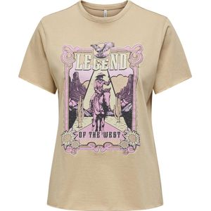 Only T-shirt Onllucky Life Reg S s Spirit Top Bo 15301667 Irish Cream legend Dames
