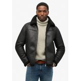 Superdry - Aviator - Leren Jas - Met Borgvoering