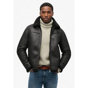 Superdry - Aviator - Leren Jas - Met Borgvoering
