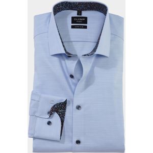 OLYMP No. 6 Six super slim fit overhemd, structuur, lichtblauw