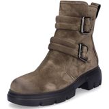 Enkellaarsjes - Effen - Suède - Blokhak - Ritssluiting