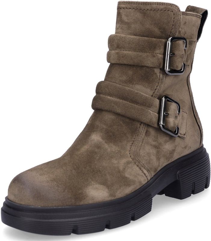 Enkellaarsjes - Effen - Suède - Blokhak - Ritssluiting