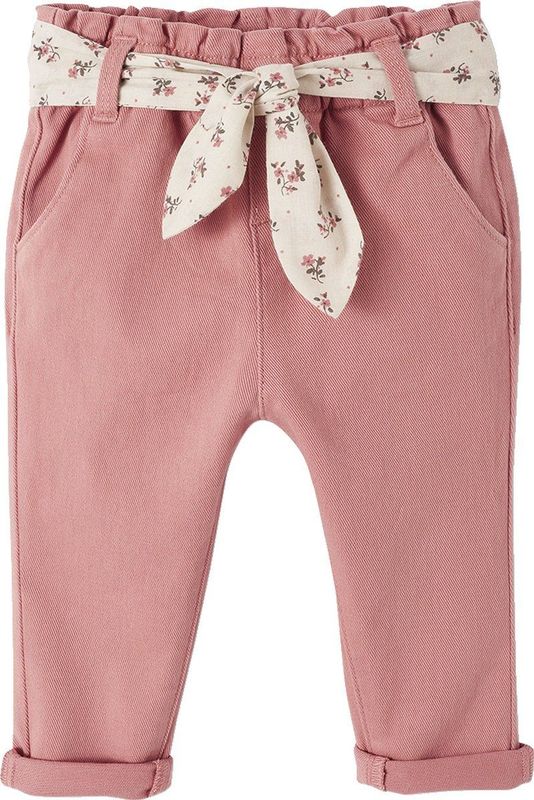 Babybroek - Oudroze - Met Stoffen Riem - Effen