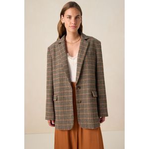 Sissy-Boy - Donkerbruin - Blazer - Geruit - Lange Mouwen