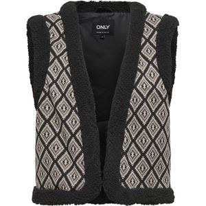 Only - Onljessie - Gilet - Zwart/Ecru - Aztec Print