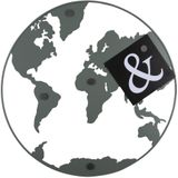 Present Time Memobord World Map - Groen - Ø50cm - Modern,Scandinavisch