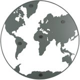 Present Time Memobord World Map - Groen - Ø50cm - Modern,Scandinavisch