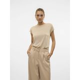 Vero Moda - Vmsarah Ava Ss Top - Goud - T-shirt - Korte Mouwen - Glitterdetail