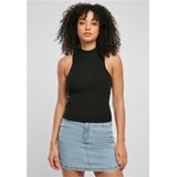 Urban Classics - Short Rib Knit Turtleneck - Mouwloze Top - Zwart