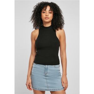 Urban Classics - Short Rib Knit Turtleneck - Mouwloze Top - Zwart