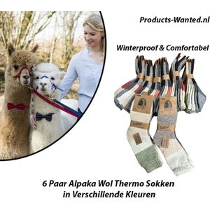 Alpaka - Dikke Wol Thermo Sokken - Winterproof - 6 Paar