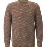 Trui - ROSALETTO - Gebreide Trui - Lichtbruin - Geribde Ronde Hals