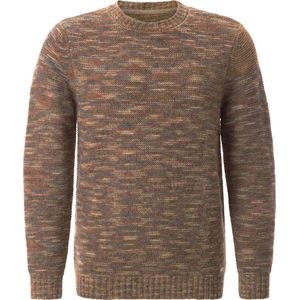 Trui - ROSALETTO - Gebreide Trui - Lichtbruin - Geribde Ronde Hals