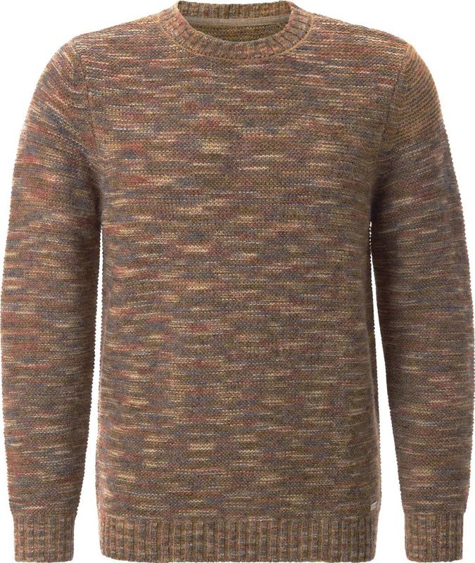 Trui - ROSALETTO - Gebreide Trui - Lichtbruin - Geribde Ronde Hals