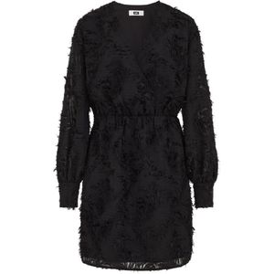 WE Fashion - Dames Jurk - Zwart - Jacquard-dessin - Regular Fit